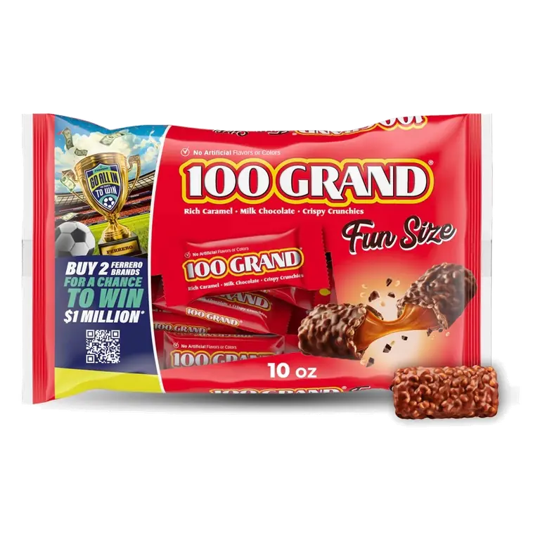 100 Grand Fun Size Chocolate Candy, 10oz
