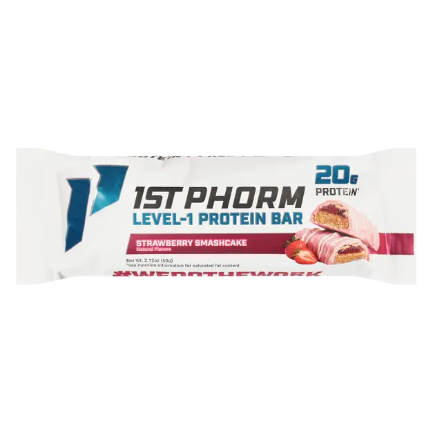 1st Phorm Level-1 Strawberry Smashcake Protein Bar 2.12 oz