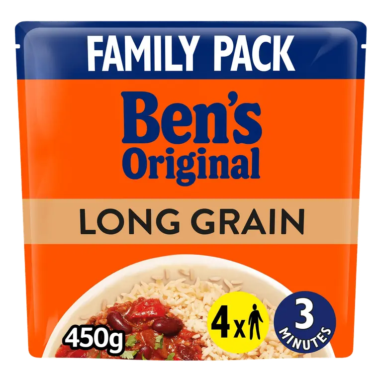 Bens Original Long Grain Microwave Rice Family Pack 450g