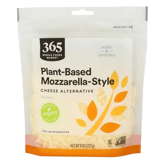 Non Dairy Mozzarella Cheese Shreds, 8 OZ