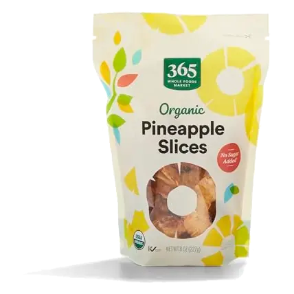 Organic Dried Pineapple Slices, 8 OZ