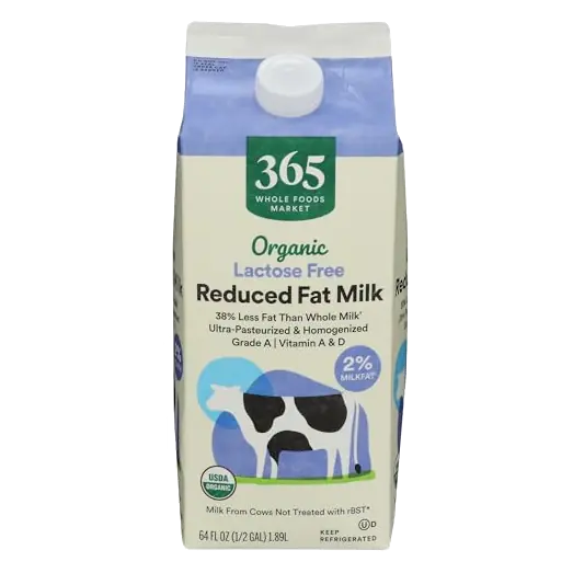 Organic Lactose Free Reduced Fat Milk, 64 FZ