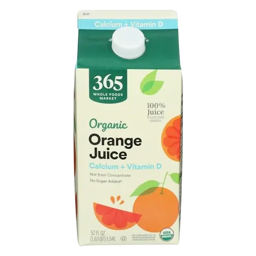 Organic Orange Juice Calcium and Vitamin D, 52 FZ