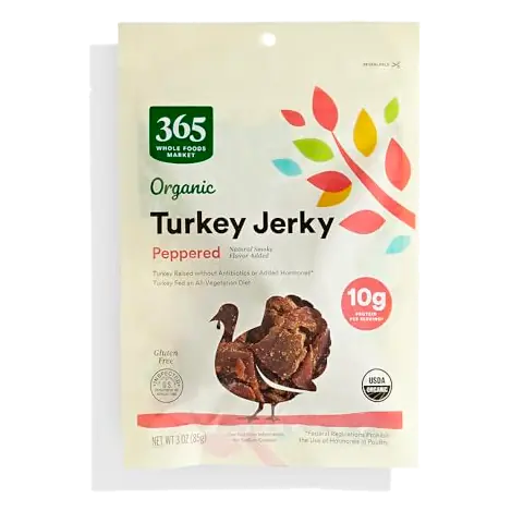 Organic Peppered Turkey Jerky, 3 OZ
