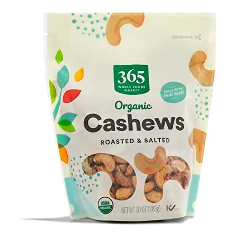 Organic Roasted & Salted Cashews, 10 OZ