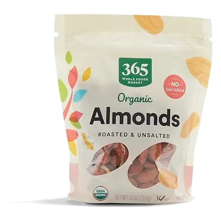 Organic Roasted Unsalted Almonds, 10 OZ