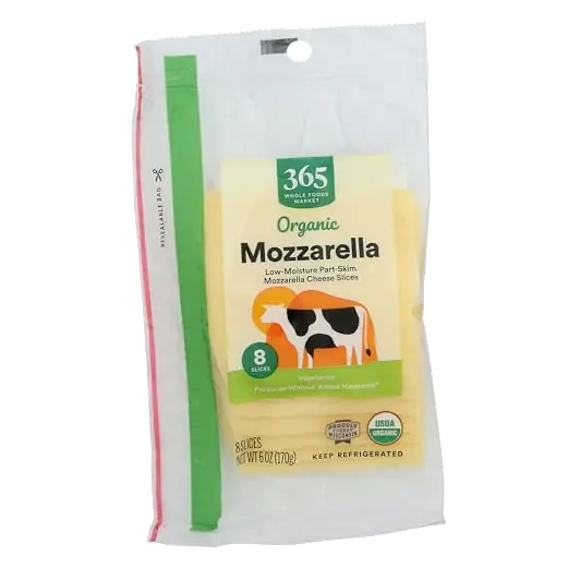 Organic Sliced Mozzarella Cheese, 6 OZ