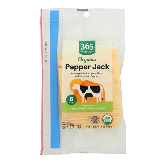Organic Sliced Pepper Jack Cheese, 6 OZ