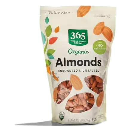 Organic Unroasted Unsalted Value Size Almonds, 20 OZ