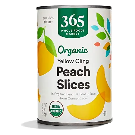 Organic Yellow Cling Peach Slices, 15 OZ