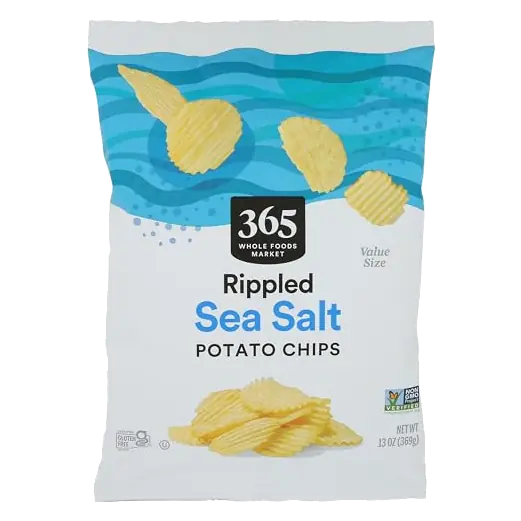 Party Size Sea Salt Rippled Potato Chips, 13 OZ