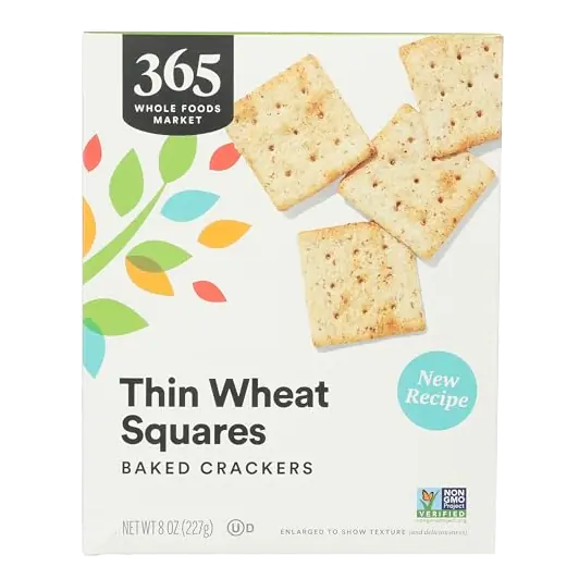Thin Wheat Square Crackers, 8 OZ