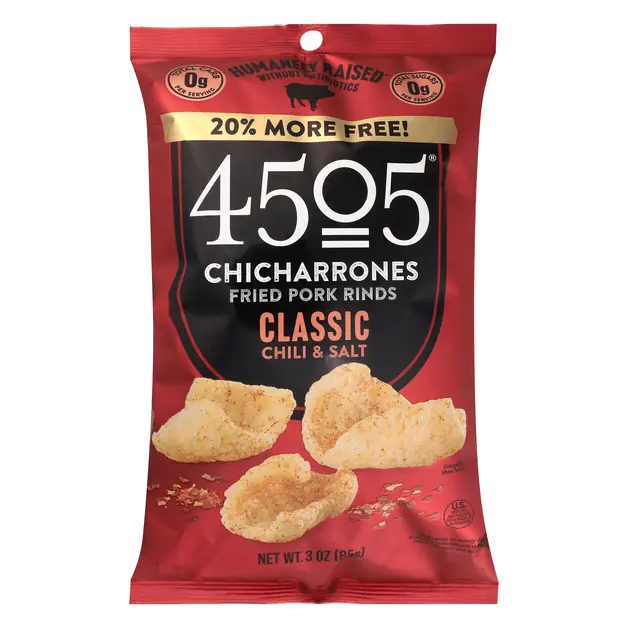 4505 Classic Chili & Salt Chicharrones Fried Pork Rinds