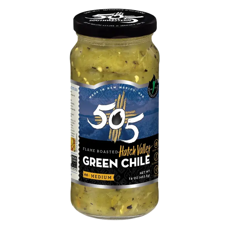 505 Southwestern Hatch Valley Flame Roasted Medium Heat Green Chile, 16oz