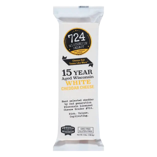 724 Wisconsin Select 15 Year Aged Wisconsin White Cheddar Cheese 4.9 oz