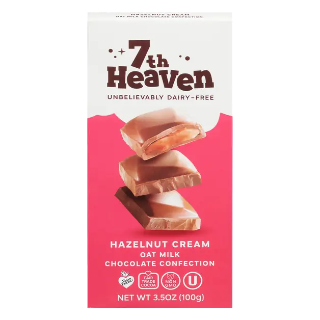 Dairy Free Vegan Hazelnut Cream Oatmilk Chocolate Candy Bar