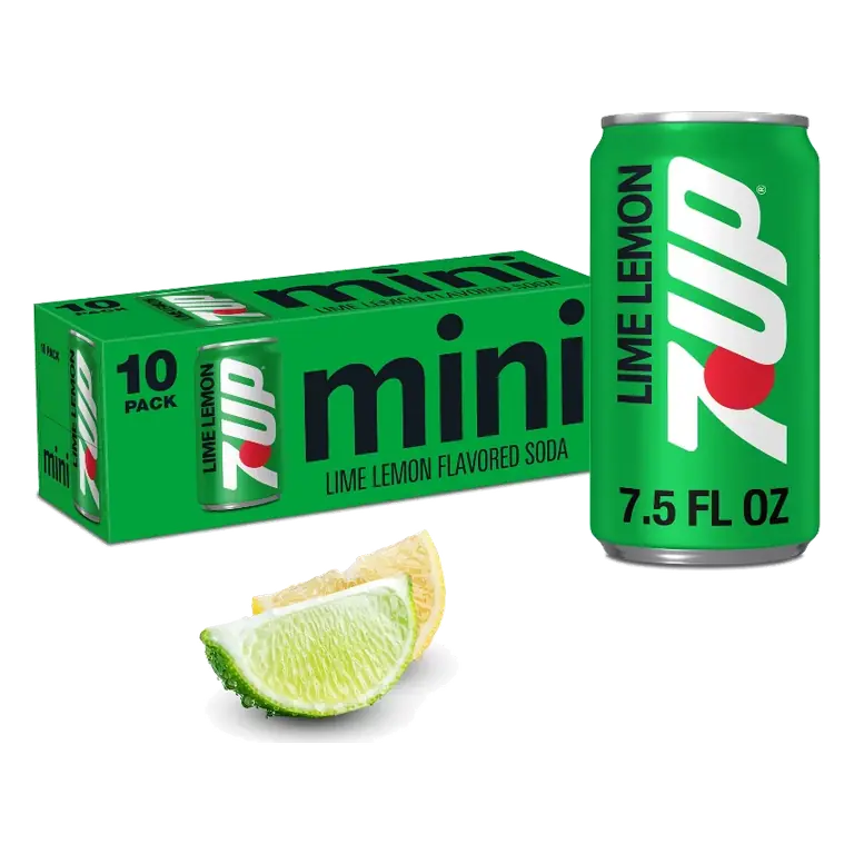 7UP Lime Lemon Flavored Soda, 10pk/7.5 fl oz Mini Cans