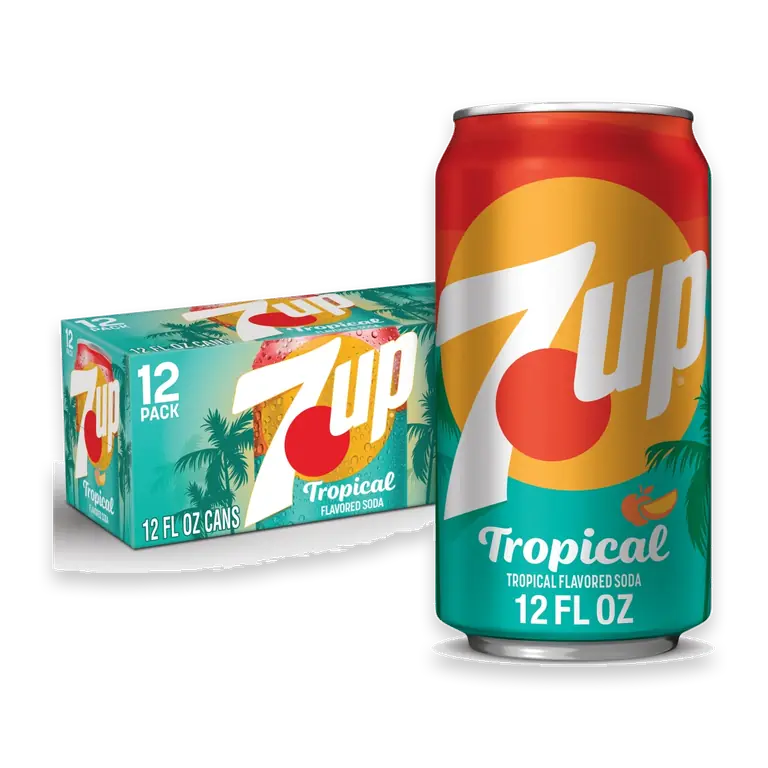 Tropical Caffeine Free Lemon Lime Mango Peach Soda Cans
