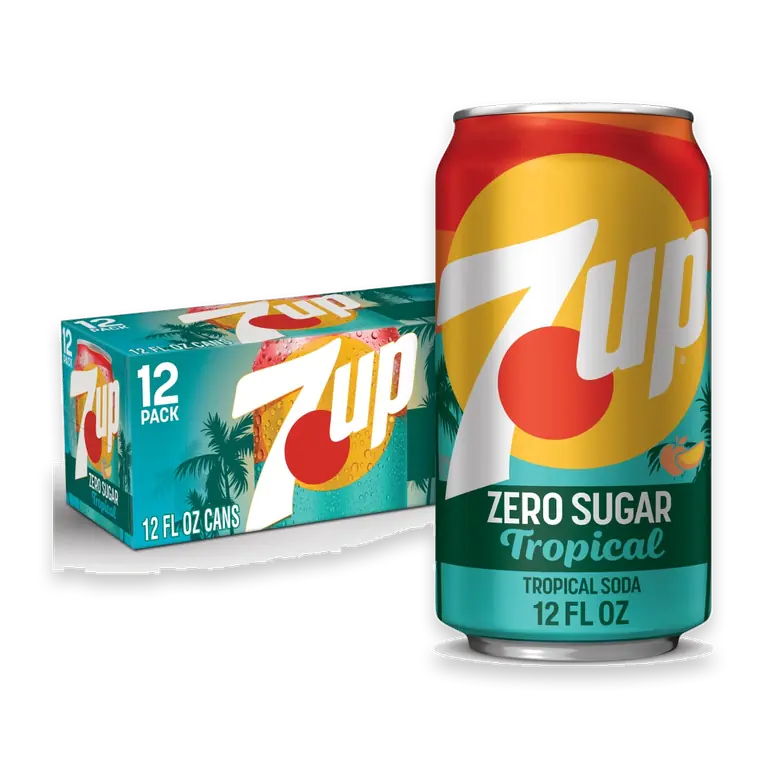 Tropical Zero Sugar Caffeine Free Lemon Lime Mango Peach Soda Cans
