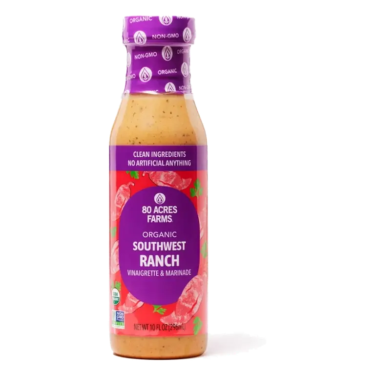 80 Acres Farms Organic Southwest Ranch Vinaigrette Salad Dressing, 10oz