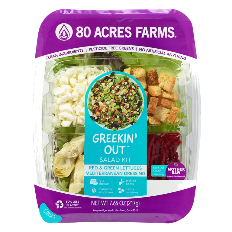 Greekin' Out Red & Green Lettuces Mediterranean Dressing Salad Kit