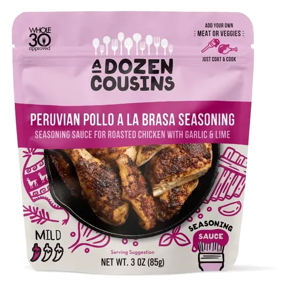 A Dozen Cousins Peruvian Pollo ala Brasa Marinade, 3oz: Garlic, Mild Spice Level