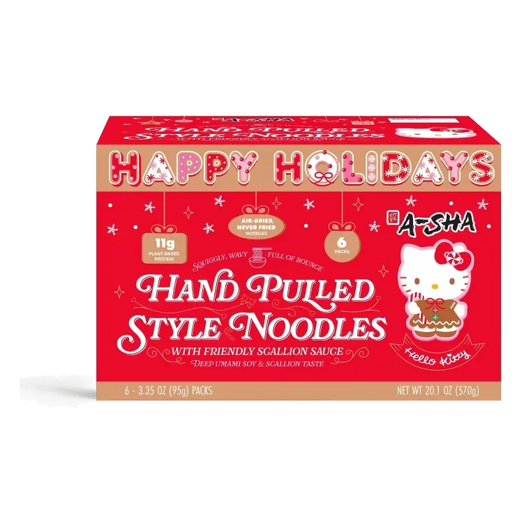 A-SHA Hello Kitty Noodles, 6pk / 20.1oz: Scallion Flavor