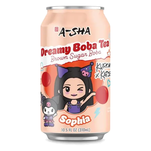 A-Sha Kuromi x Katseye RTD Dreamy Boba Tea Brown Sugar, 10.5 fl oz