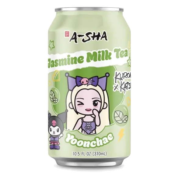 A-Sha Kuromi x Katseye RTD Jasmine Milk Tea, 10.5 fl oz