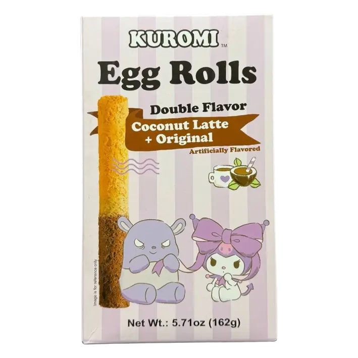 A-Sha Foods USA Hello Kitty Egg Roll Double Flavor Coconut Latte and Original Cookies, 5.71oz/9ct
