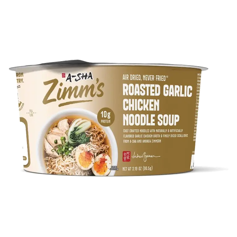 A-Sha Foods USA Zimm's Roasted Garlic Chicken Noodle Soup, 3.19oz