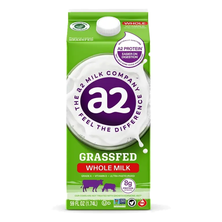 a2 Milk Grassfed Vitamin D Whole Milk, 59 fl oz