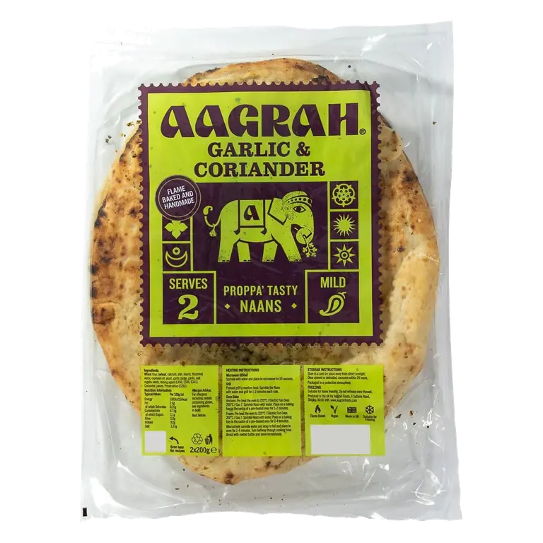 Garlic & Coriander Proppa' Tasty Naans 2 x 200g