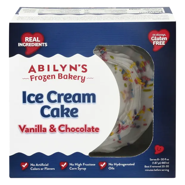 Gluten Free Vanilla & Chocolate Ice Cream Cake Frozen
