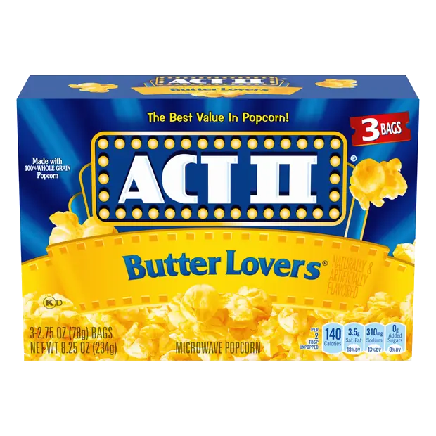 Butter Lovers Microwave Popcorn - 3 ct
