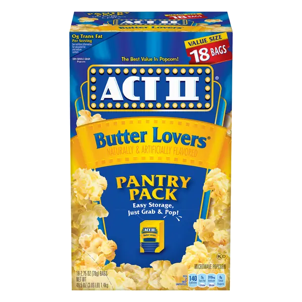 Butter Lovers Pantry Pack Microwave Popcorn - 18 ct