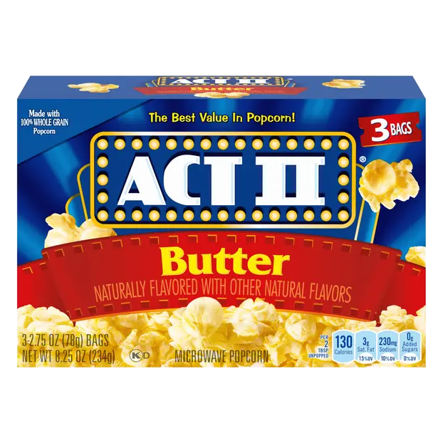 Butter Microwave Popcorn - 3 ct