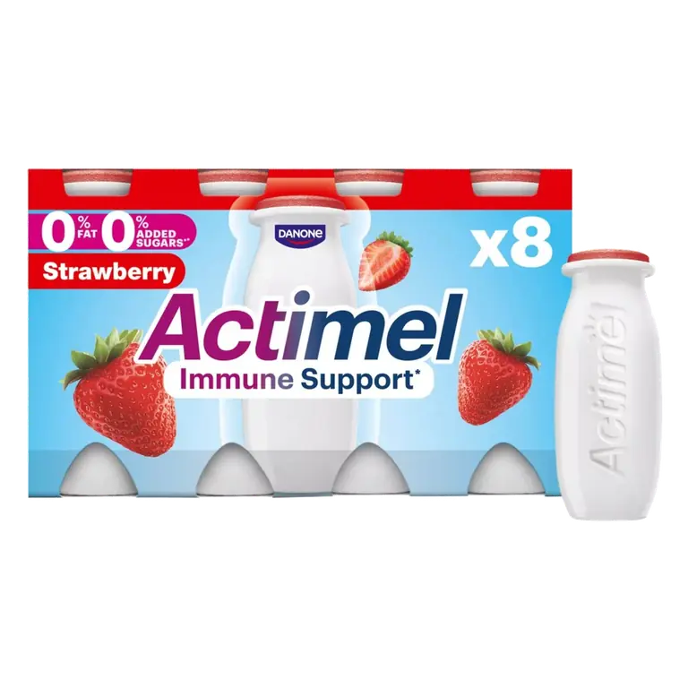 0% Fat Strawberry Yogurt Drinks