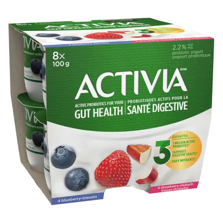 2.2% Probiotic Yogurt Blueberry & Strawberry-Rhubarb 8 x 100 ml