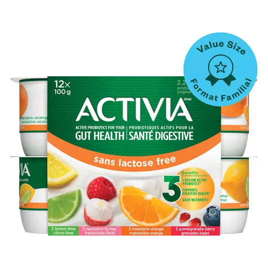 Lactose-Free Probiotic Yogurt Variety Pack Value Size 12 x 100 g