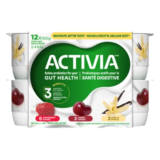 Probiotic Yogurt Strawberry Cherry Vanilla 12 x 100 g