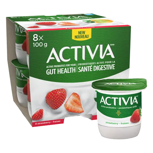 Danone Activia Yogurt Strawberry 8 x 100 g