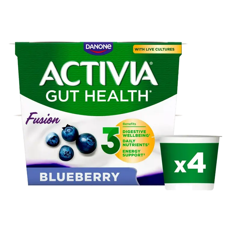 Fusions Blueberry Acai Gut Health Fruit Yoghurt Multipack 4 x 120g