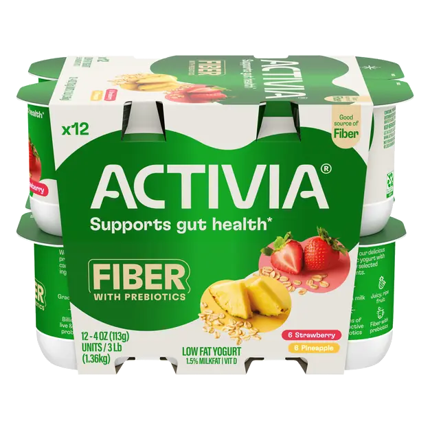 Low Fat Strawberry & Pineapple Yogurt Cups - 12 ct