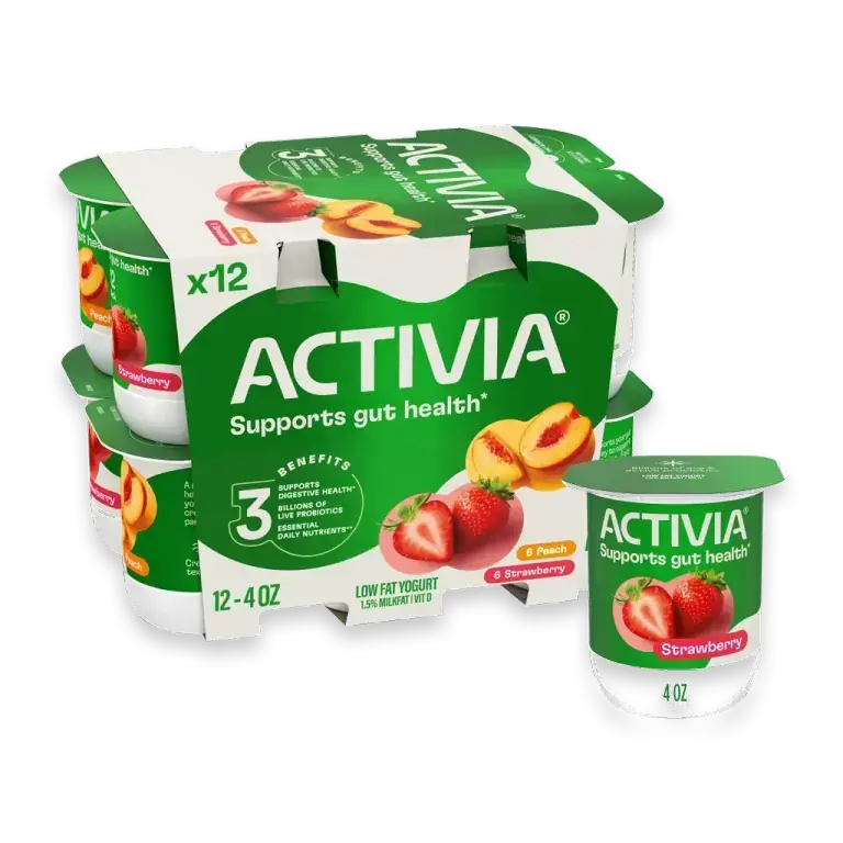 Peach & Strawberry Probiotic Low Fat Yogurt Cups