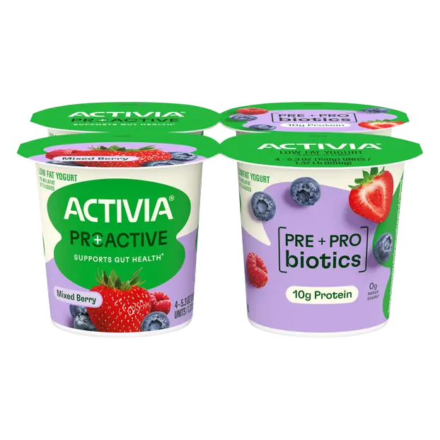 Proactive Low Fat Mixed Berry Probiotic Yogurt Cups - 4 ct
