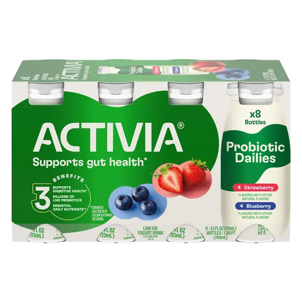 Probiotic Dailies Low Fat Strawberry & Blueberry Yogurt Drink 8 ct