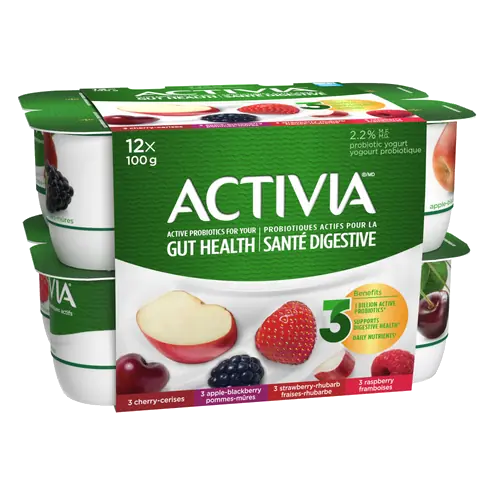 Probiotic Yogurt Cherry Raspberry Apple Blackberry & Strawberry Value Size 12 x 100 g