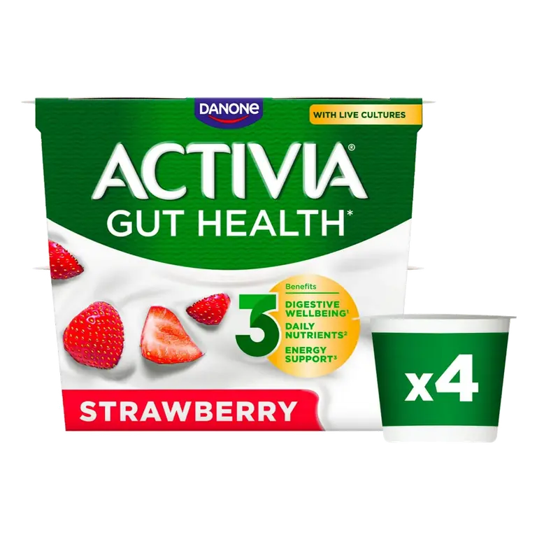 Strawberry Gut Health Fruit Yoghurt Multipack 4 x 115g