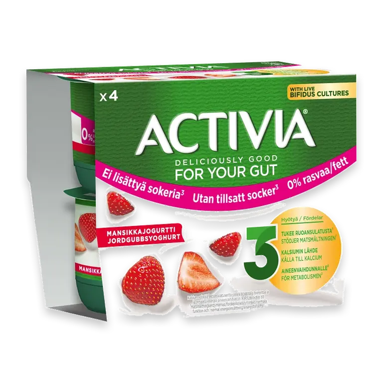Yoghurt Jordgubb Ej tillsatt socker 0% 4-p 500g